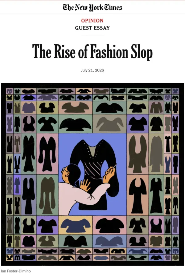 screenshot of Fashion Slop article